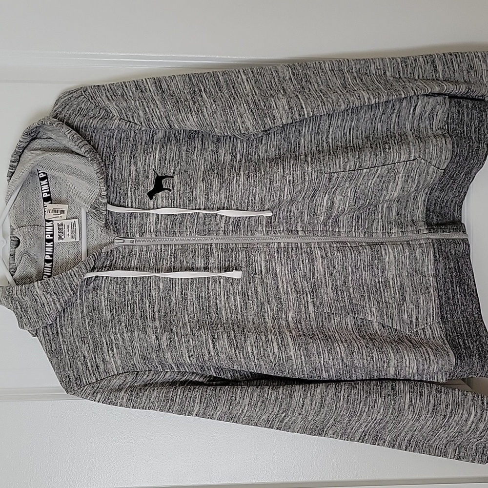 NWT PINK Victoria's Secret Zip Up Hoodie Size Large